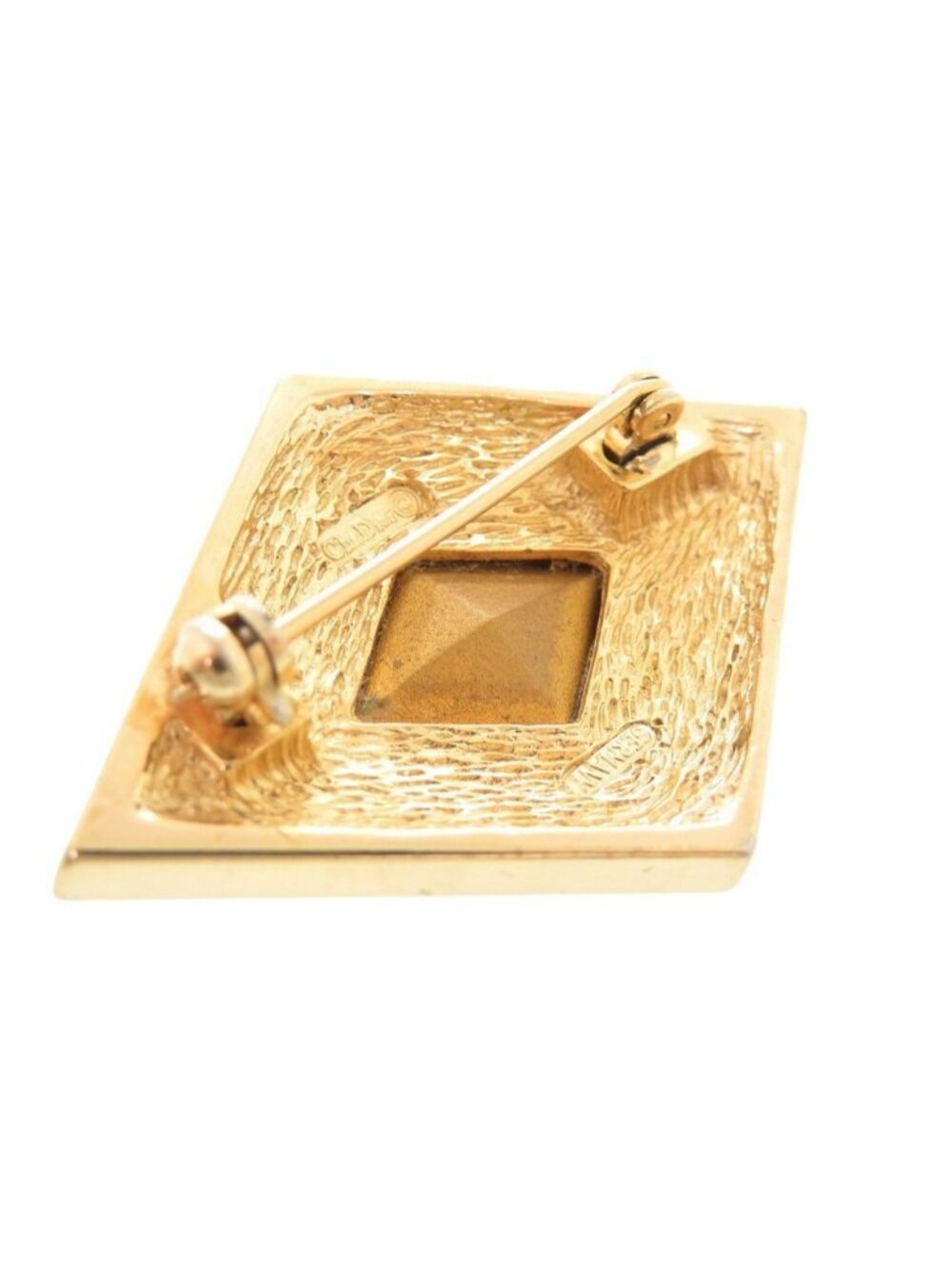 Dior Metal Line Stone Color Gold Brooch - Picture 5 of 9